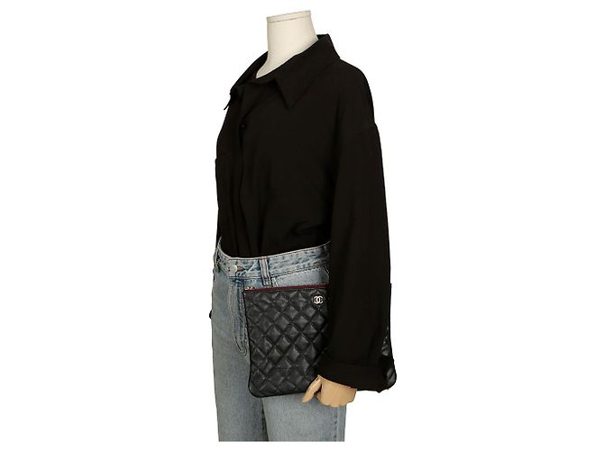 Chanel Clutch Media Classica in Caviale Nero - vista 14