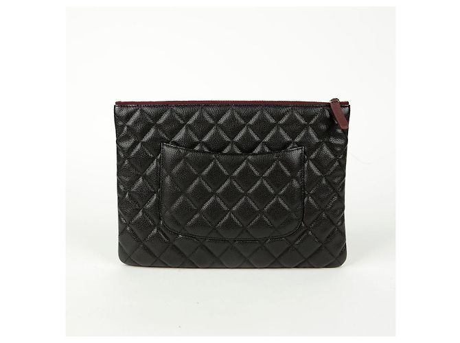 Chanel Clutch Media Classica in Caviale Nero - vista 5