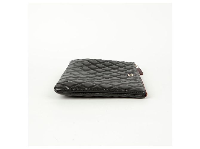 Chanel Clutch Media Classica in Caviale Nero - vista 6
