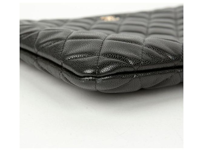 Chanel Clutch Media Classica in Caviale Nero - vista 9
