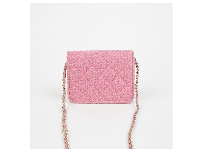 Chanel Bolsa de cinto com aba e corrente logo CC Rosa - vista 3
