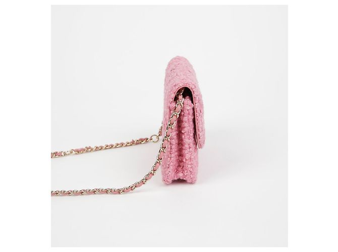 Chanel Bolsa de cinto com aba e corrente logo CC Rosa - vista 4