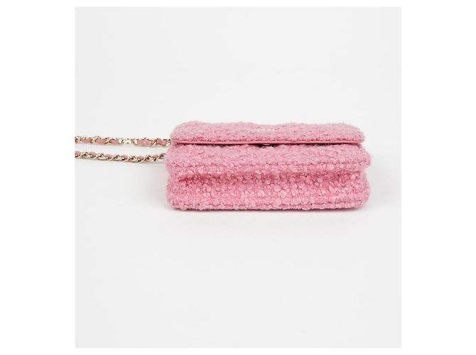 Chanel Bolsa de cinto com aba e corrente logo CC Rosa - vista 5