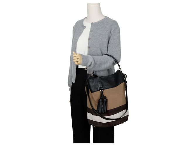 Burberry Ashby Medium Hobo Schultertasche Schwarz - Ansicht 11