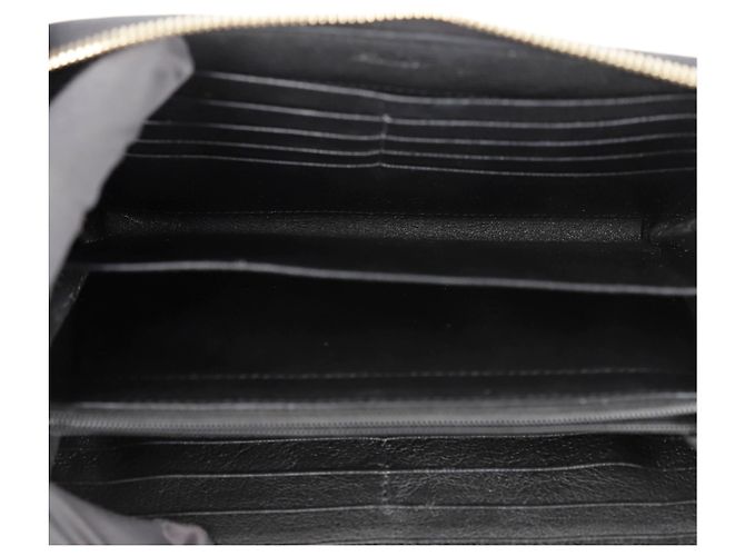Saint Laurent Cartera larga con cremallera Monogram Negro - vista 12