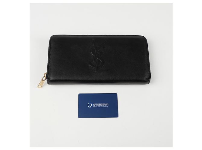 Saint Laurent Cartera larga con cremallera Monogram Negro - vista 15