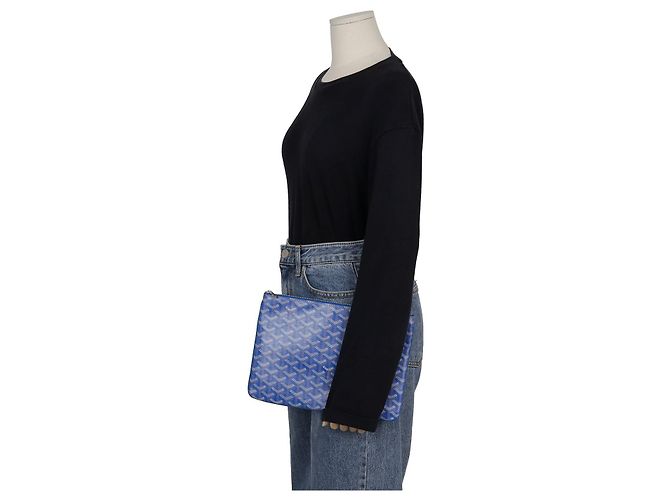 Goyard Clutch Sena MM Blu - vista 10