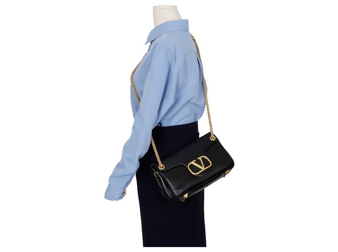 Valentino Bolsa transversal com logo e tachas Preto - vista 13