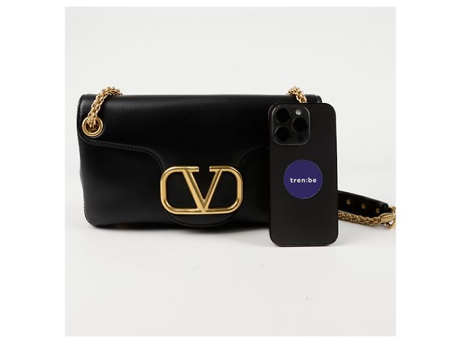 Valentino Bolsa transversal com logo e tachas Preto - vista 9