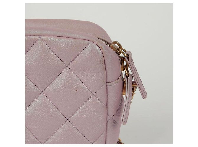 Chanel Mini borsa a tracolla My Perfect in pelle caviar con logo CC Rosa - vista 4