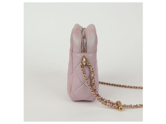 Chanel Mini borsa a tracolla My Perfect in pelle caviar con logo CC Rosa - vista 5