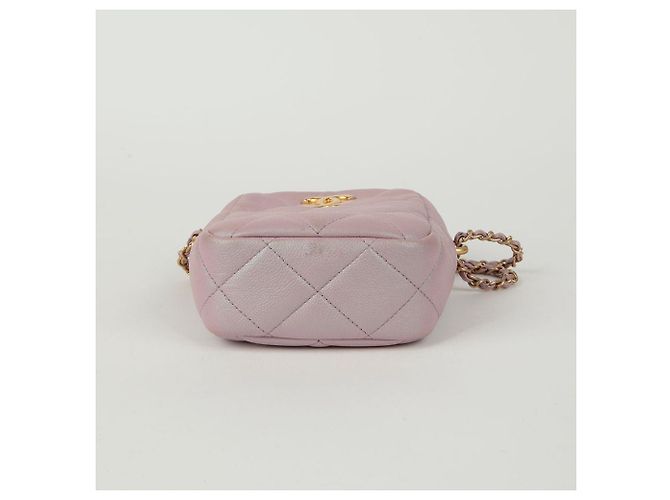 Chanel Mini borsa a tracolla My Perfect in pelle caviar con logo CC Rosa - vista 6