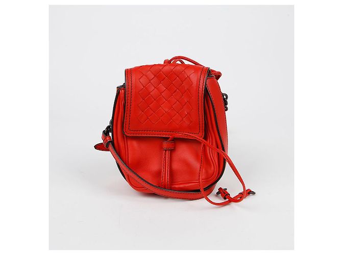 Bottega Veneta Borsa a tracolla Intrecciato Double Flap Rosso - vista 3