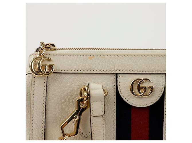 Gucci Borsa a Spalla Ophidia Small Tote Bianco - vista 3