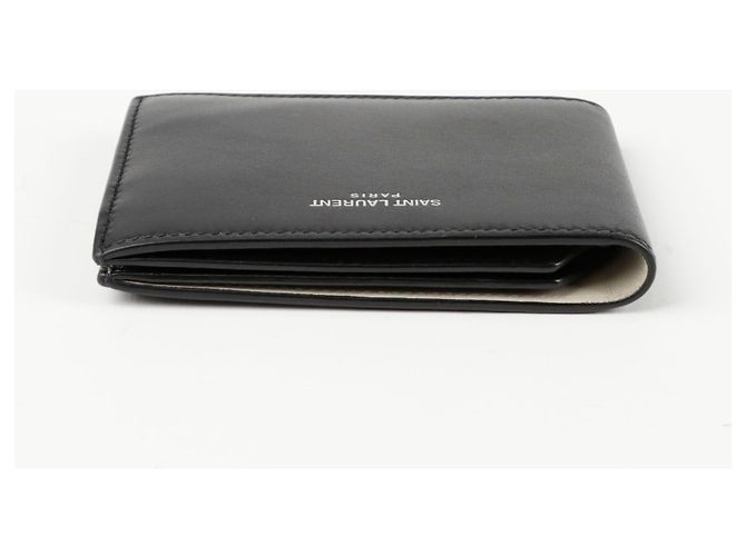 Saint Laurent Portafoglio Slim con Logo Nero - vista 3