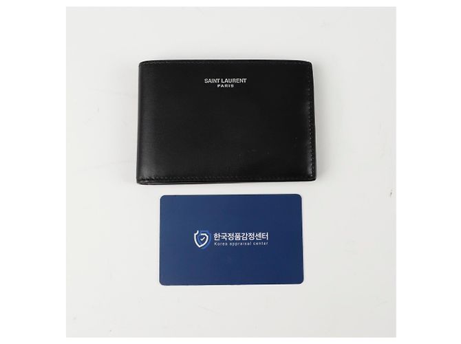 Saint Laurent Portafoglio Slim con Logo Nero - vista 9