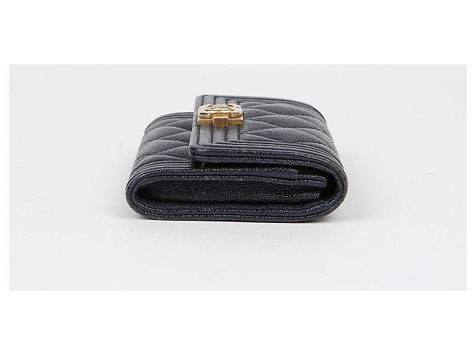 Chanel Tarjetero de piel caviar Boy Flap Azul - vista 6
