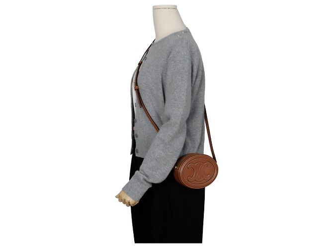 Céline Triope Oval Pulse Schultertasche Braun - Ansicht 11