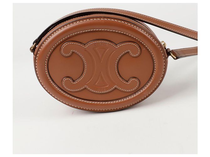Céline Triope Oval Pulse Schultertasche Braun - Ansicht 4