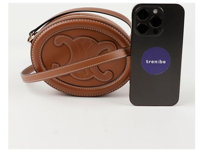 Céline Triope Oval Pulse Schultertasche Braun - Ansicht 9