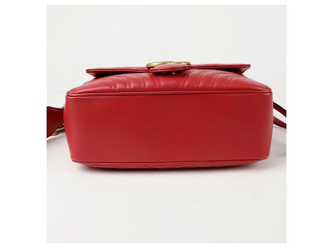 Gucci Borsa a spalla GG Marmont con tracolla Web Rosso - vista 7