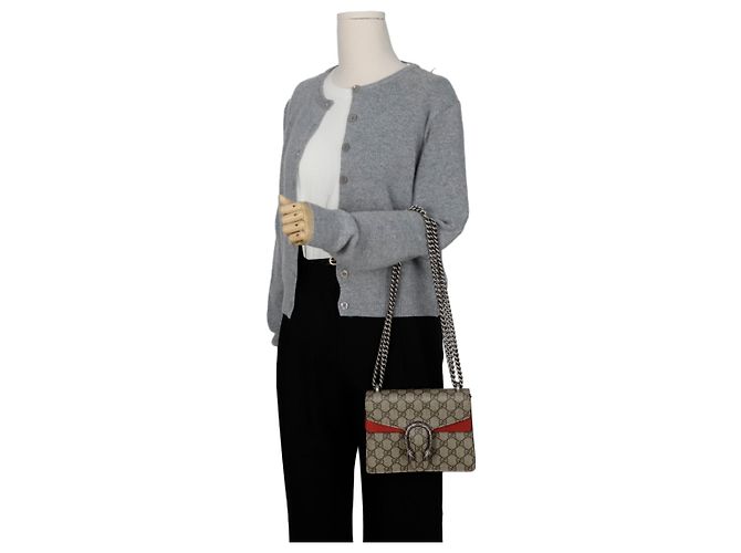 Gucci Borsa a tracolla mini catena Dionysus Rosso - vista 12