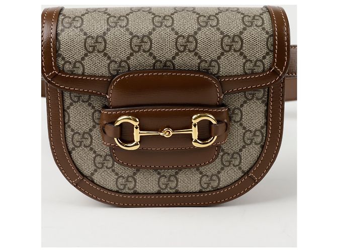 Gucci Runder Gurtbeutel Horsebit Braun - Ansicht 2