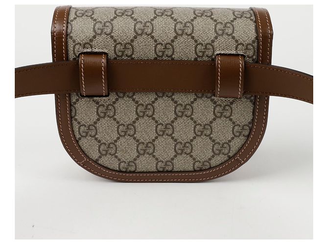 Gucci Runder Gurtbeutel Horsebit Braun - Ansicht 4