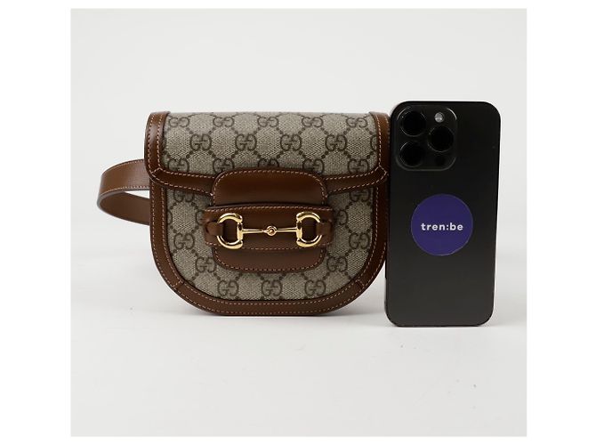 Gucci Runder Gurtbeutel Horsebit Braun - Ansicht 8