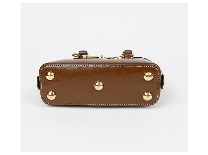 Gucci Borsa a mano mini Horsebit con manico superiore Marrone - vista 10