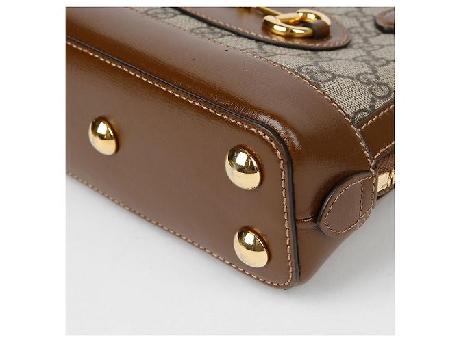 Gucci Borsa a mano mini Horsebit con manico superiore Marrone - vista 11