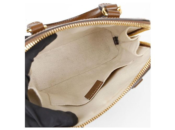 Gucci Borsa a mano mini Horsebit con manico superiore Marrone - vista 14