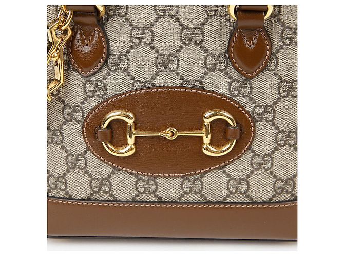 Gucci Borsa a mano mini Horsebit con manico superiore Marrone - vista 5