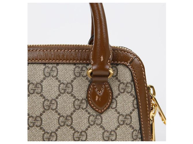 Gucci Borsa a mano mini Horsebit con manico superiore Marrone - vista 7
