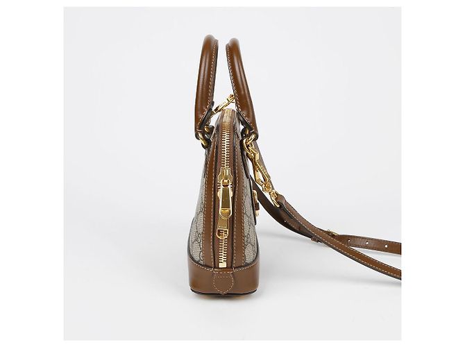 Gucci Borsa a mano mini Horsebit con manico superiore Marrone - vista 9