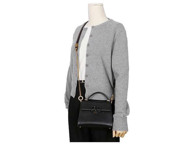 Valentino Borsa a Spalla V-Sling Small Tote Nero - vista 12