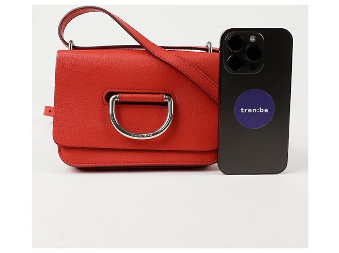 Burberry Borsa a spalla incrociata mini D-Ring Rosso - vista 8