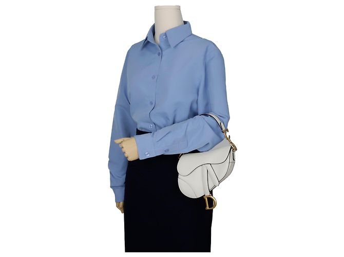 Saddle Dior Mini Satteltasche Weiß - Ansicht 11