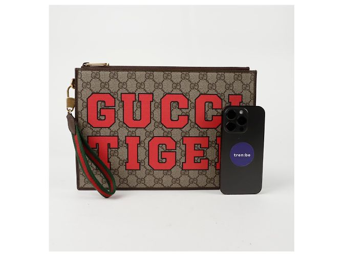 Gucci Clutch GG Tiger con tracolla Multicolore - vista 7