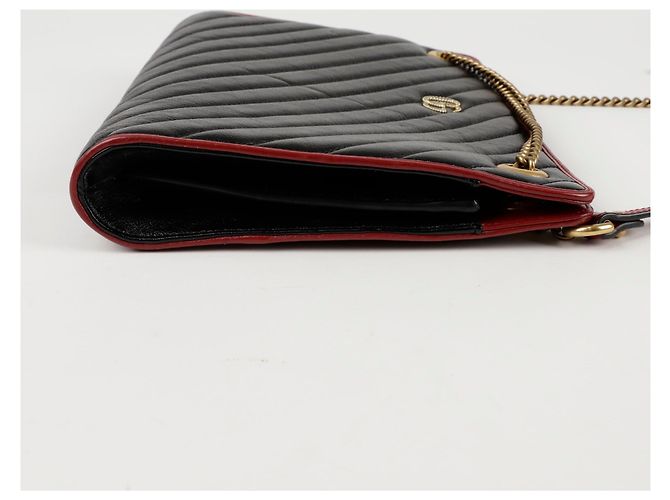 Gucci Borsa a spalla GG Marmont con catena Nero - vista 10