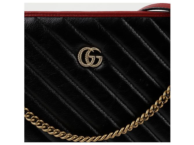 Gucci Borsa a spalla GG Marmont con catena Nero - vista 2