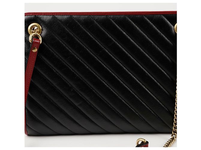 Gucci Borsa a spalla GG Marmont con catena Nero - vista 4