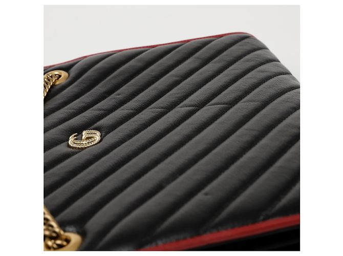 Gucci Borsa a spalla GG Marmont con catena Nero - vista 7