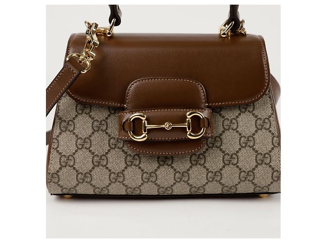 Gucci Borsa mini a mano Horsebit con manico Marrone - vista 2