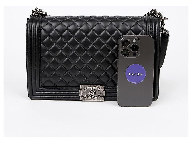 Boy Chanel Borsa a tracolla grande per ragazzo Nero - vista 11