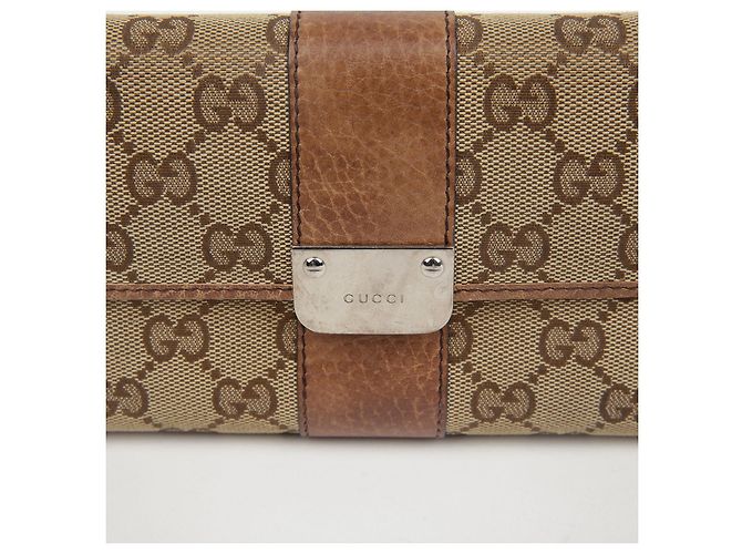 Gucci Cartera larga GG Flap Castaño - vista 3