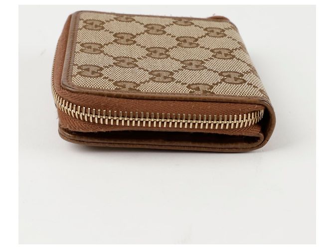 Gucci Portafoglio GG con zip Marrone - vista 3