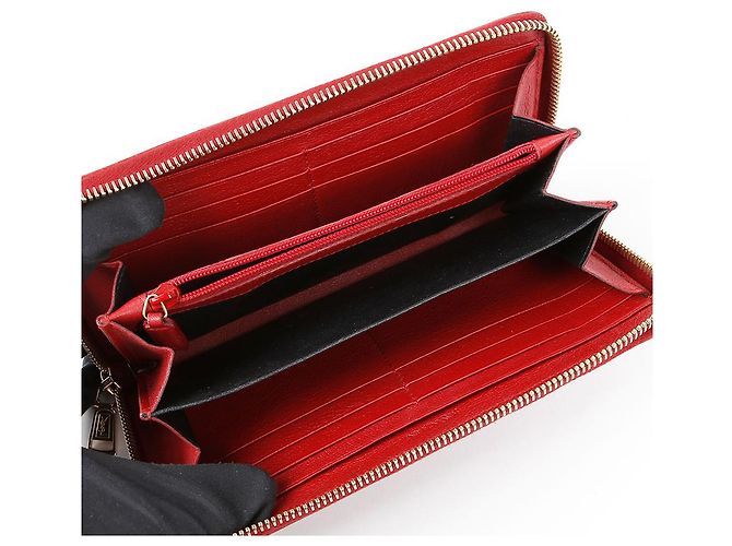 Saint Laurent Monogramm Reißverschluss Langbörse Rot - Ansicht 10