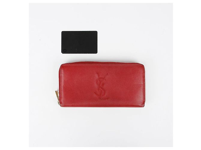 Saint Laurent Monogramm Reißverschluss Langbörse Rot - Ansicht 11