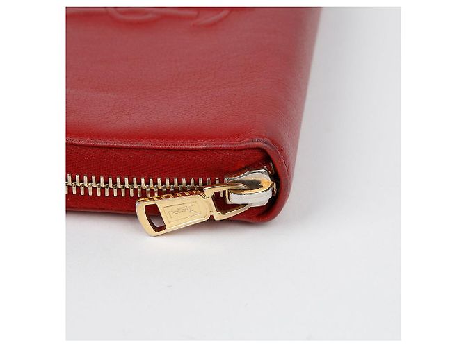 Saint Laurent Monogramm Reißverschluss Langbörse Rot - Ansicht 5